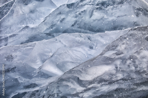 texture ice bubbles air baikal gas hydrogen sulfide nature winter background © kichigin19