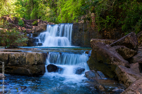 Fototapeta Naklejka Na Ścianę i Meble -  attractions on the island ,Khlong Yai Kee Waterfall on Ko Kood, Thailand