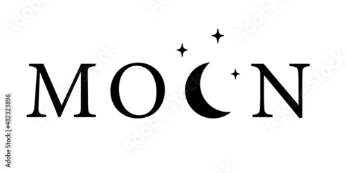 Moon logo. Modern elegant, minimalistic and strong template.