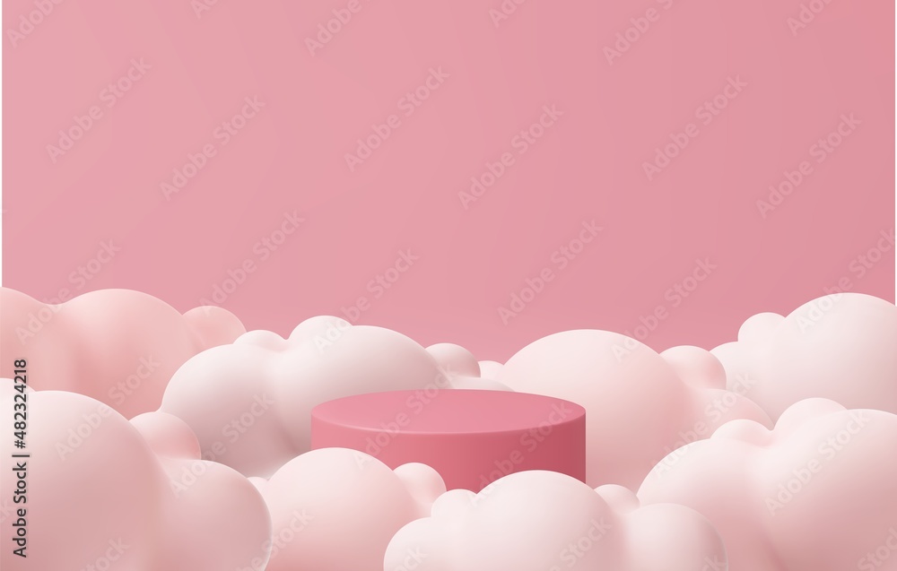 3d pink podium