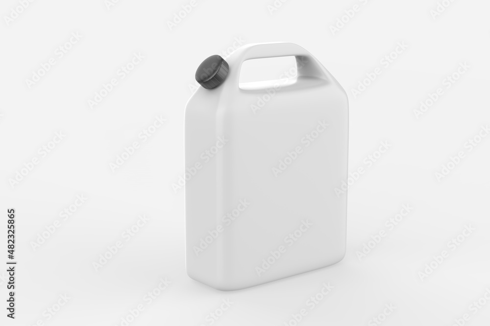 Plastic Jerrycan Oil, Cleanser, Detergent, Abstergent, Liquid Soap, Milk, Juice isolated On White Background. 3d illustration Plastic Jerrycan Oil, Cleanser, Detergent, Abstergent, Liquid Soap, Milk, Juice isolated On White Background. 3d illustration