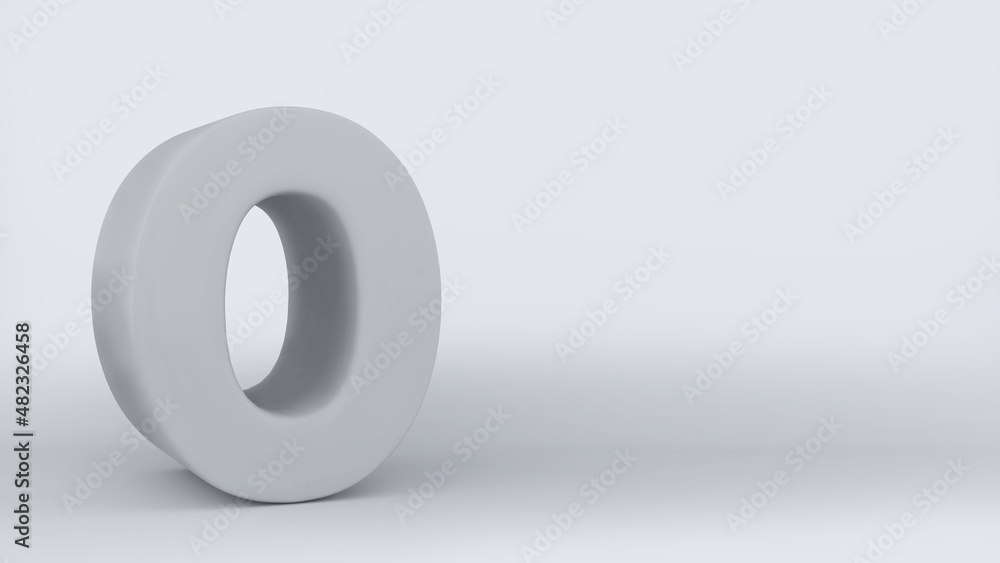 The number zero on a white background,0,3d rendering The number zero on a white background,0,3d rendering