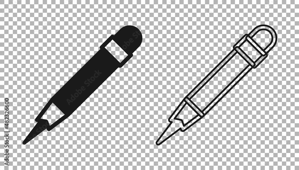 Black Pencil with eraser icon isolated on transparent background ...