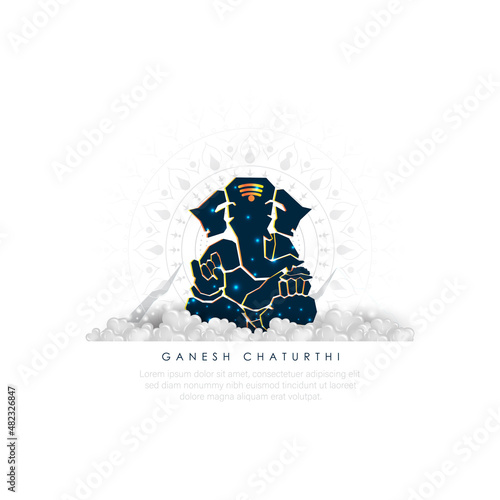 vector illustration of Ganesh Chaturthi festival of India.vector photo