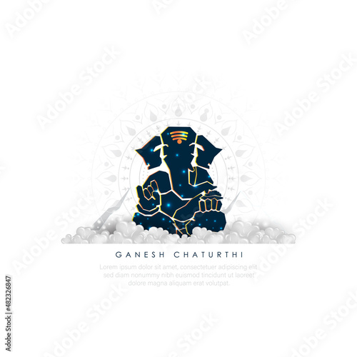 vector illustration of Ganesh Chaturthi festival of India.vector