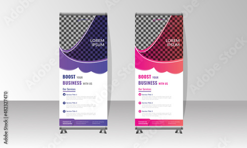 Modern x stand, Corporate pull up banner, Roll up banner