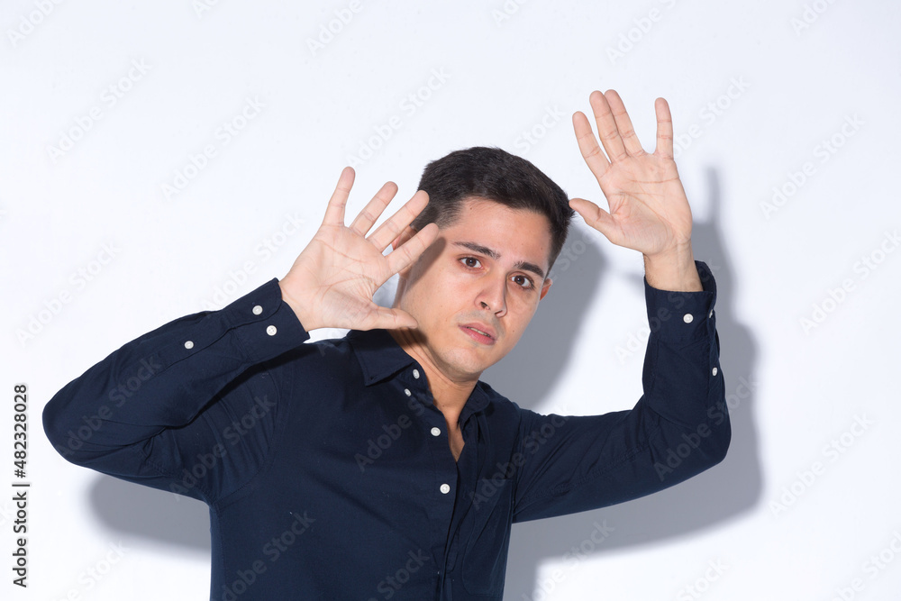 Young boy photographed in studio with expressions Young boy photographed in studio with expressions