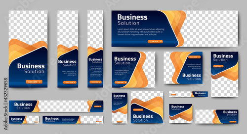 
Abstract banner design web template Set, Horizontal header web banner. Modern Gradient Blue cover header background for website design, Social Media Cover ads banner, flyer, invitation card