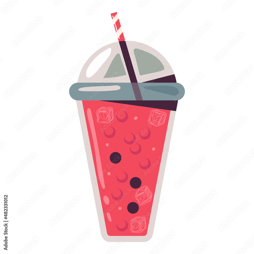 Bubble tea vector cartoon illustration isolated on a white background. Bubble tea vector cartoon illustration isolated on a white background.