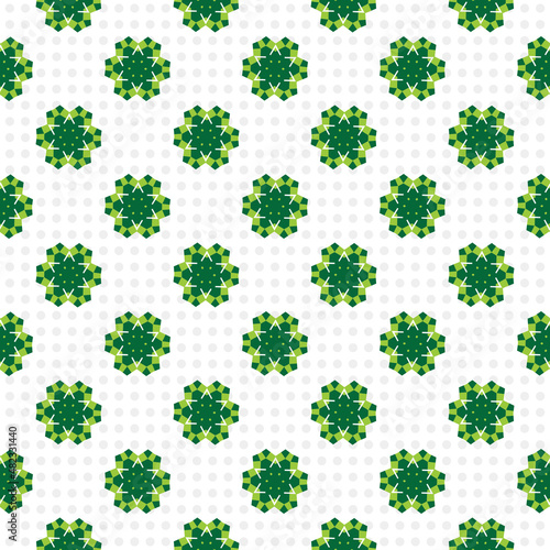 Seamless pattern with green leaves
