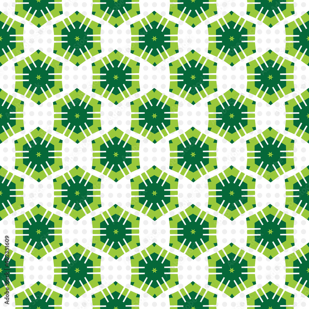 Seamless pattern with green leaves