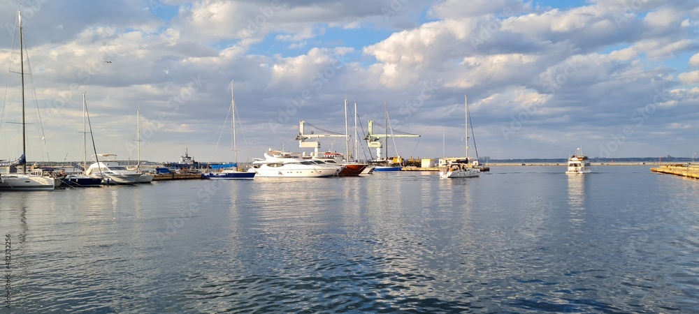 yachts in the harbor
