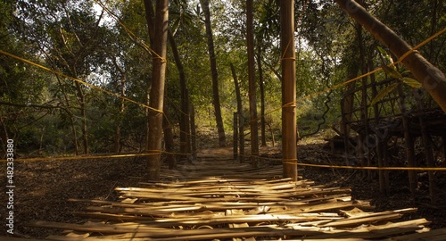 bridge made using bamboo pieces