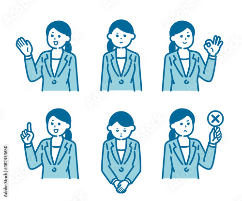 Suit female pose set