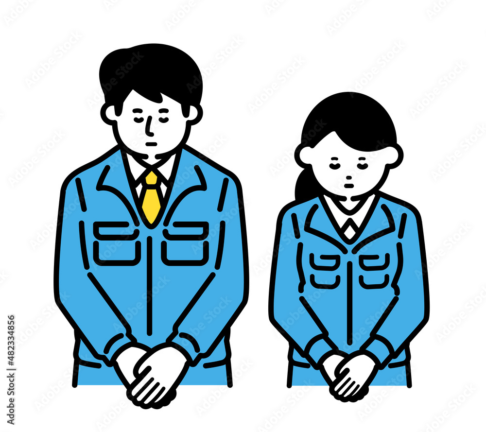 Male and female office workers to apologize Male and female office workers to apologize