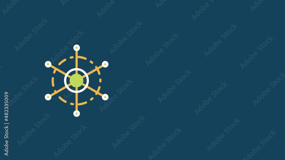 4k video of cartoon yellow target on blue background. 4k video of cartoon yellow target on blue background.
