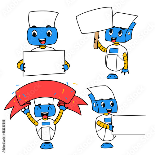 character robot illustration for business promotion and more