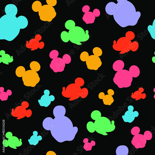 Photo cute mouse head seamless pattern perfect for background or wallpaper