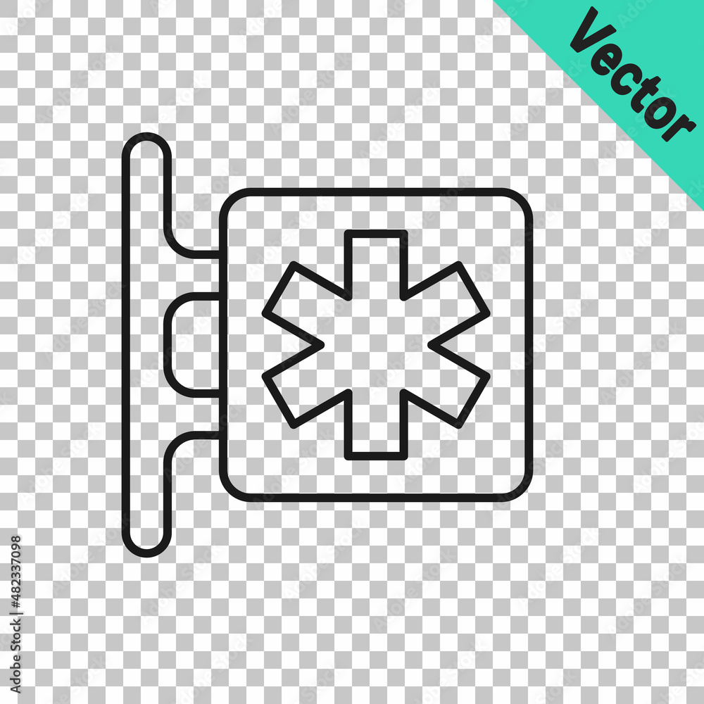 Black line Medical symbol of the Emergency - Star of Life icon isolated on transparent background. Vector Black line Medical symbol of the Emergency - Star of Life icon isolated on transparent background. Vector