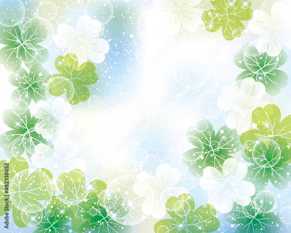 Fototapeta premium クローバーのシルエットイラスト背景