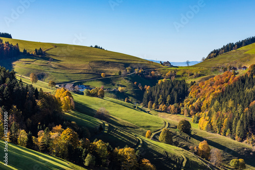 Germany, Baden-Wurttemberg, Wieden, Rural landscape of Black Forest in autumn