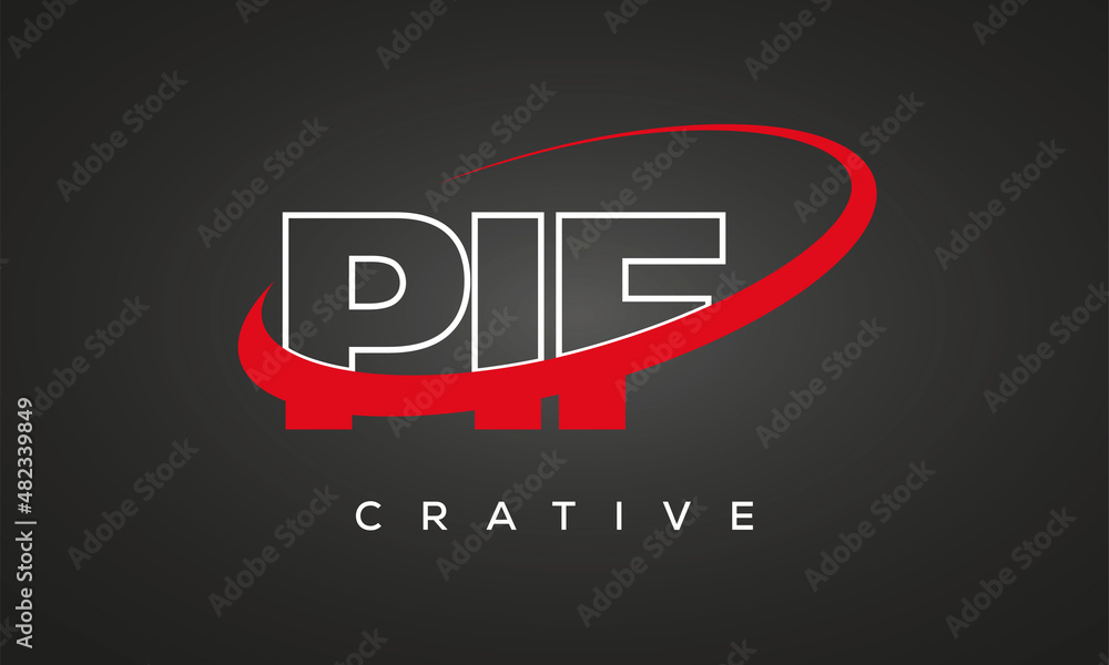 PIF letters creative technology logo design