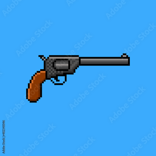 Obraz na plátně Revolver gun pixel art