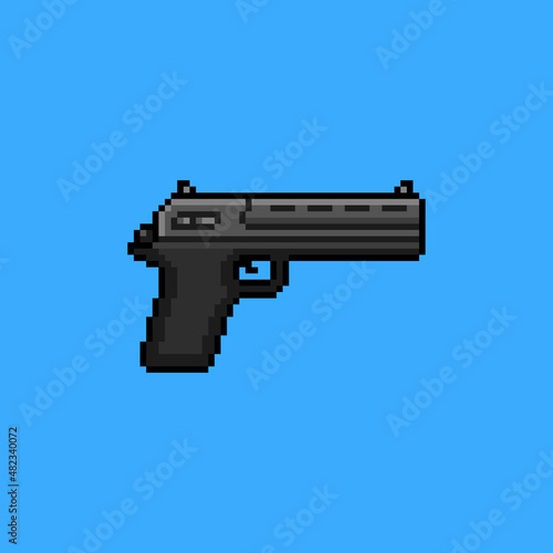 Black pistol pixel art