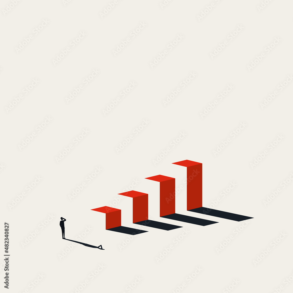 Business growth vector concept. Symbol of success, ambition, motivation, challenge. Minimal illustration Business growth vector concept. Symbol of success, ambition, motivation, challenge. Minimal illustration
