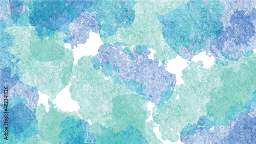 blue and green abstract watercolor painting splash background vector