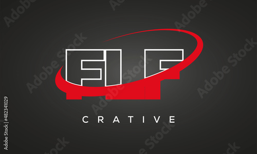 FLF letters creative technology logo design photo