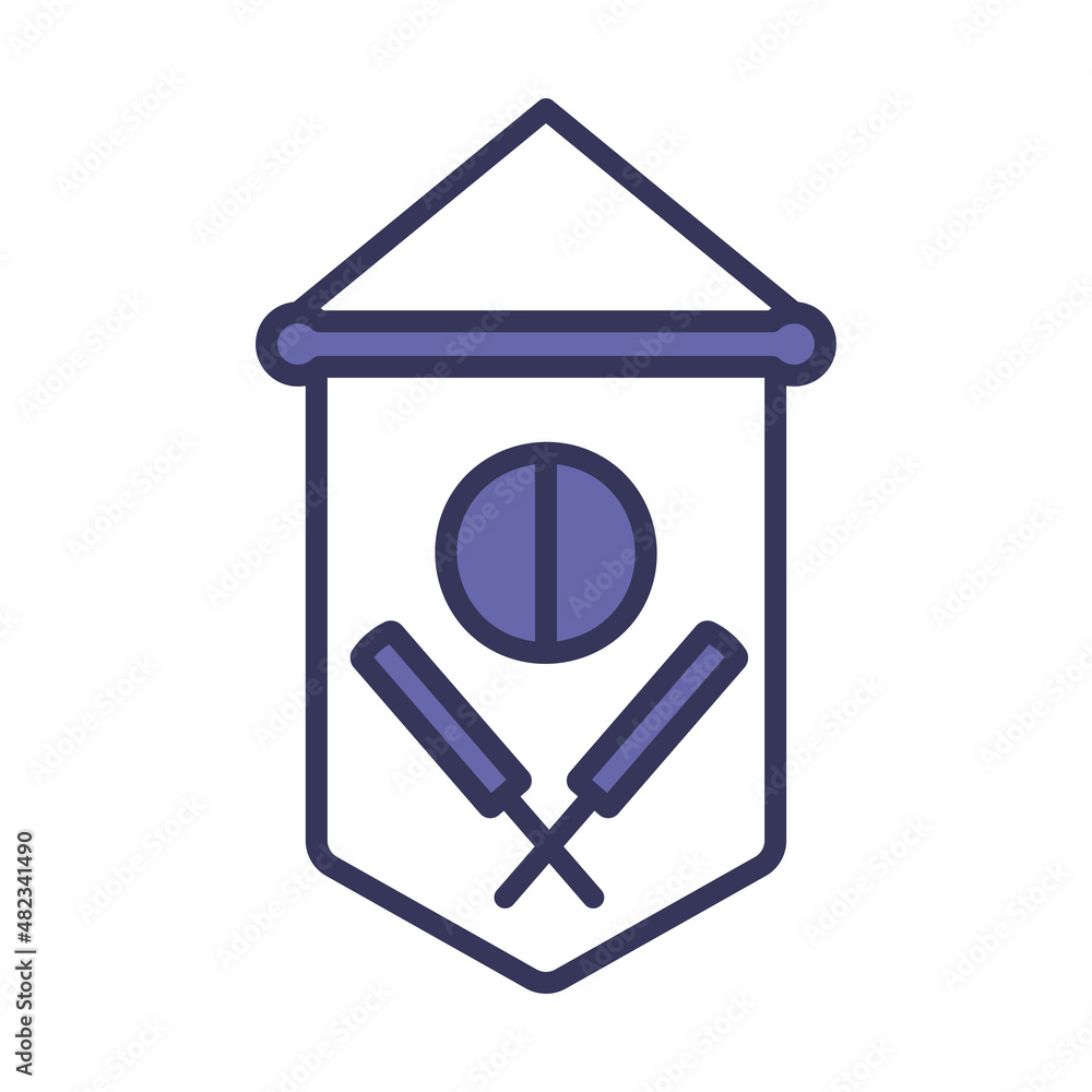 Cricket Shield Emblem Icon Cricket Shield Emblem Icon