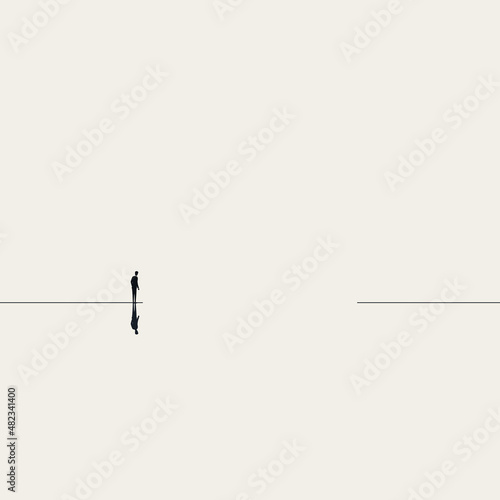 Business challenge and obstacle vector concept. Symbol of finding solution, ambition and motivation. Minimal design