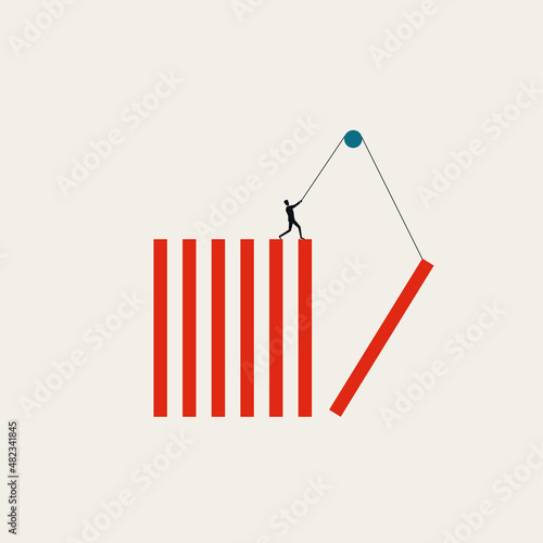 Build business vector concept. Symbol of strong growth, success, ambition, hard work. Minimal illustration