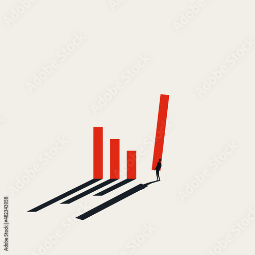 Business and economy recovery vector concept. Symbol of restart, rebuild and growth again. Minimal illustration