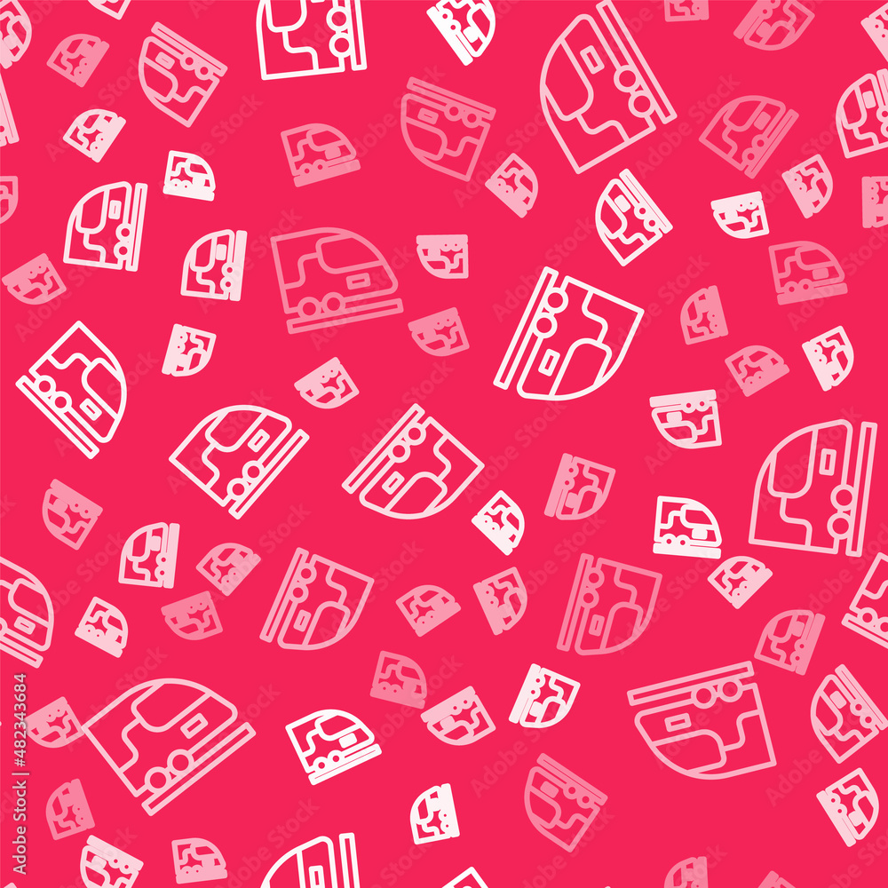 White line High-speed train icon isolated seamless pattern on red background. Railroad travel and railway tourism. Subway or metro streamlined fast train transport. Vector White line High-speed train icon isolated seamless pattern on red background. Railroad travel and railway tourism. Subway or metro streamlined fast train transport. Vector