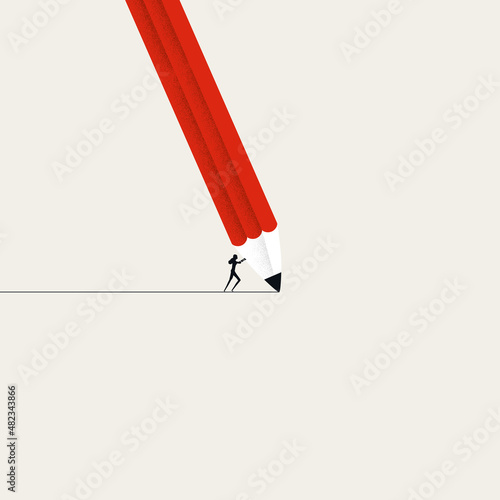 Business creativity vector concept. Symbol of strategy, mission, success, thinking. Minimal illustration