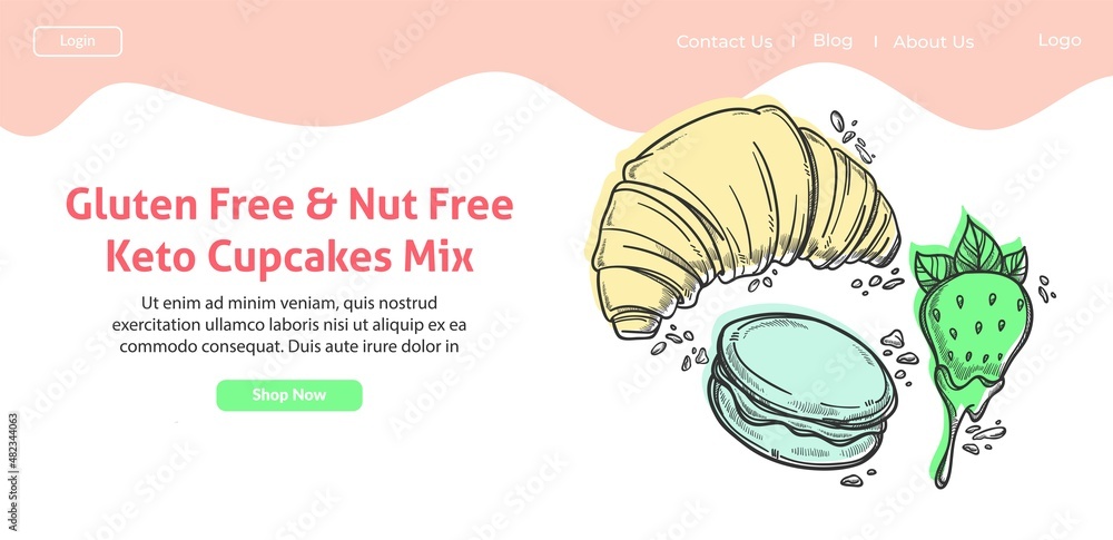 Gluten and nut free keto cupcakes mix for baking