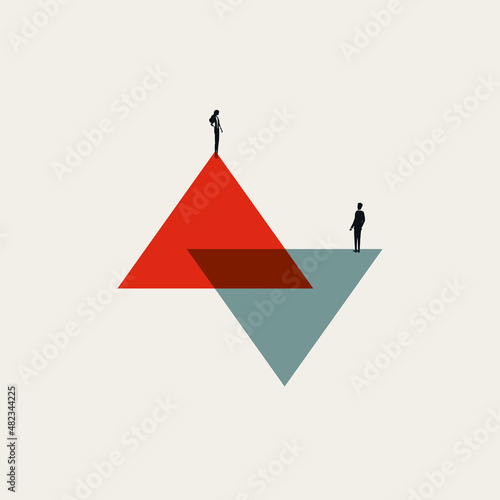 Business woman emancipation and strong leader vector concept. Symbol of leadership and feminism. Minimal illustration