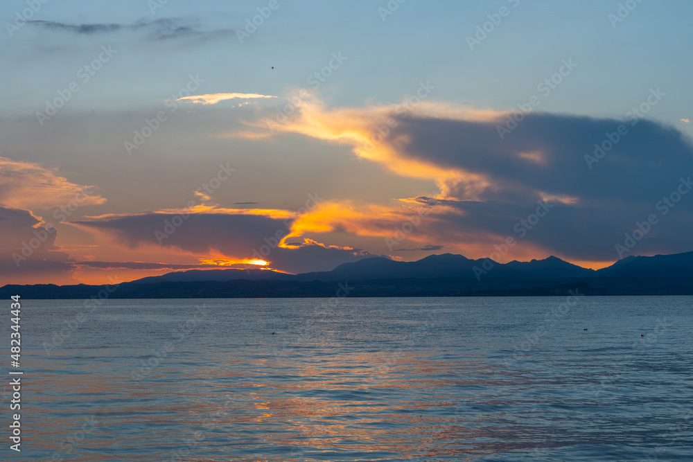 Sunset in Lazise on Lake Garda, Italy Sunset in Lazise on Lake Garda, Italy