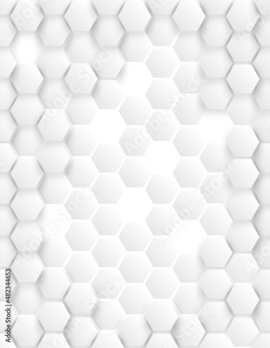 Hexagon background. Abstract gray hexagonal shape template. Honeycomb wallpaper.Vector. © Chatrawee