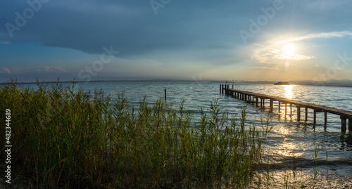 Sunset in Lazise on Lake Garda  Italy