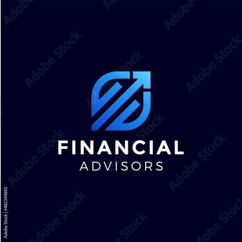 accounting financial logo, Financial Advisors logo design vector