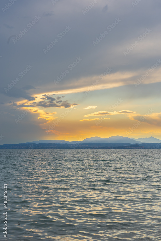 Sunset in Lazise on Lake Garda, Italy
