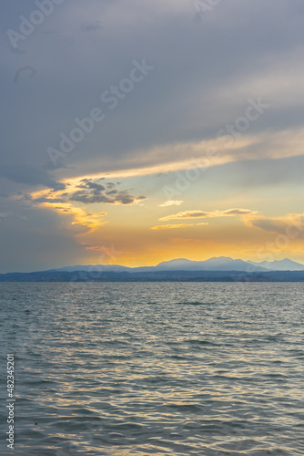 Sunset in Lazise on Lake Garda  Italy