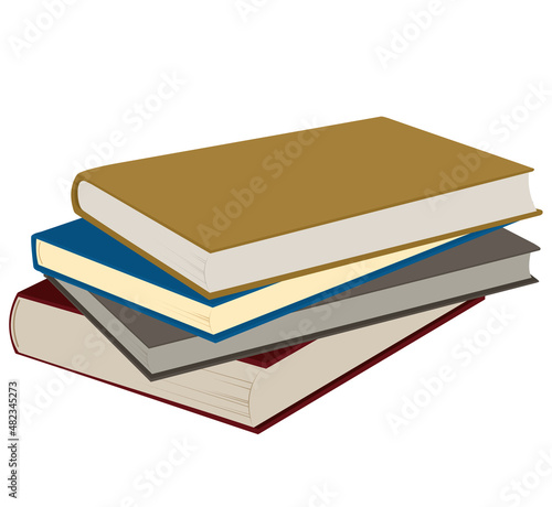 Set of book isolated on white background.