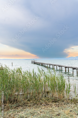 Sunset in Lazise on Lake Garda  Italy