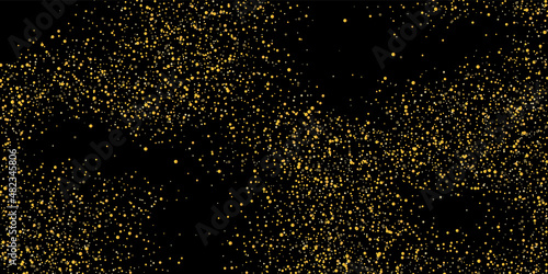 Wallpaper Mural Gold glitter confetti on a black background. Shiny sand particles are scattered. Decorative items. Luxury background for your design, greeting cards, invitations, vector Torontodigital.ca