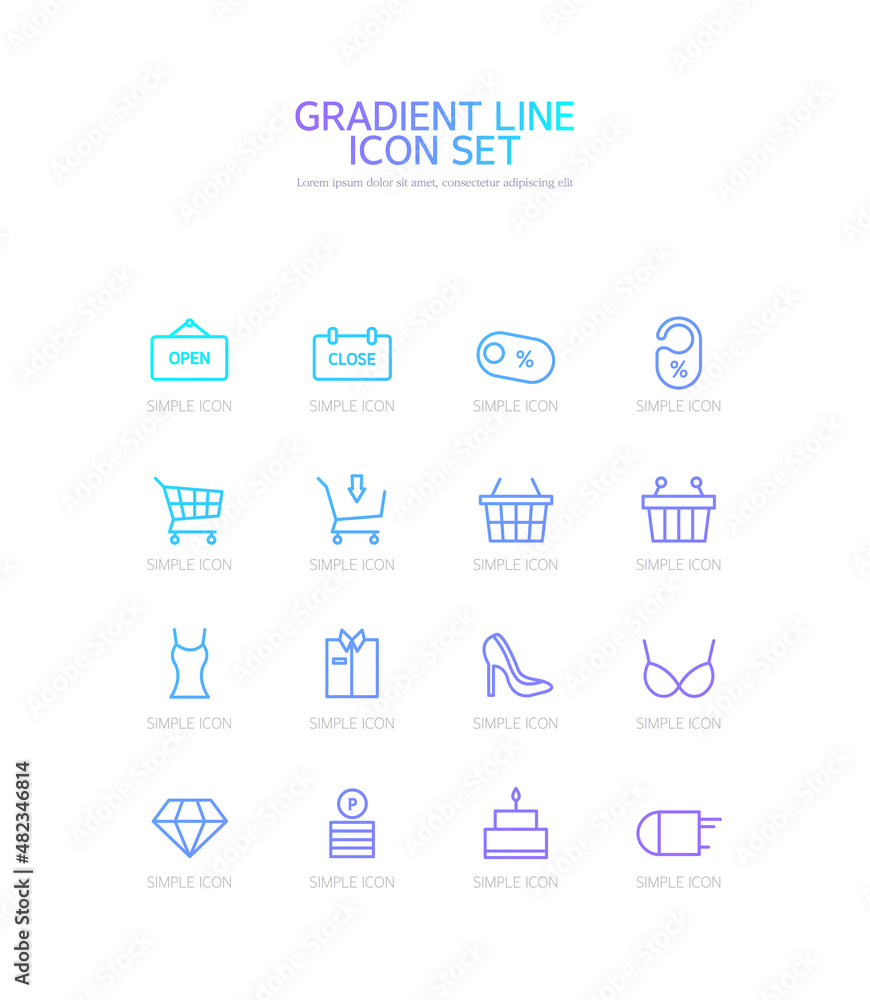 Gradient Simple Line Vector Icon.
Gradient Simple Line Vector Icon.