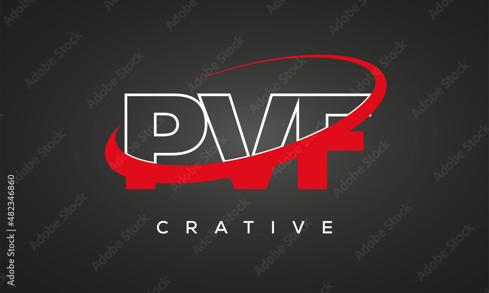 PVF letters creative technology logo design